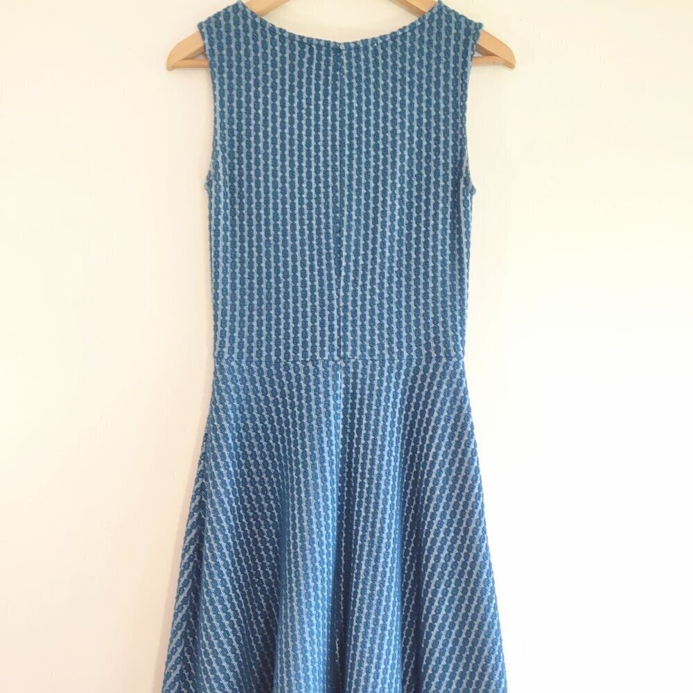 Lesley Evers Simply Elegant Sleeveless Blue Knit Dress Boho Chic Retro Size 0 - Picture 5 of 9